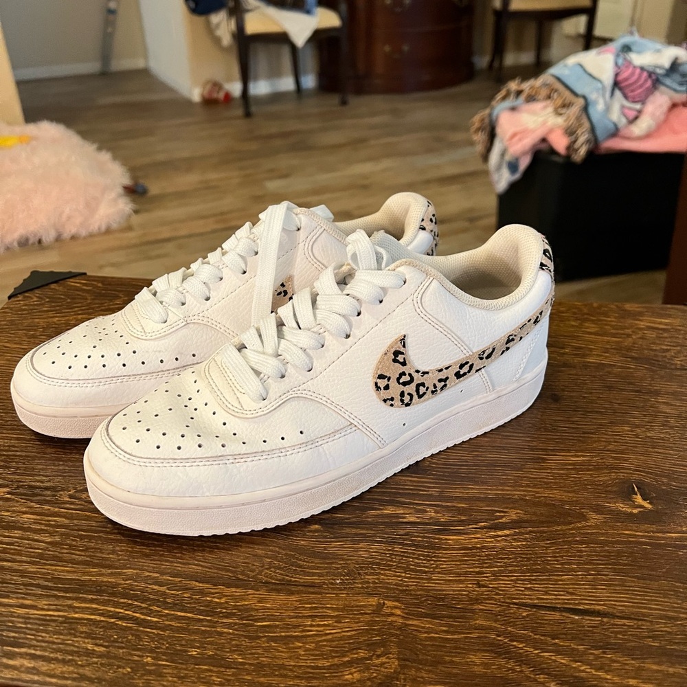 Nike White Cheetah Print Sneakers